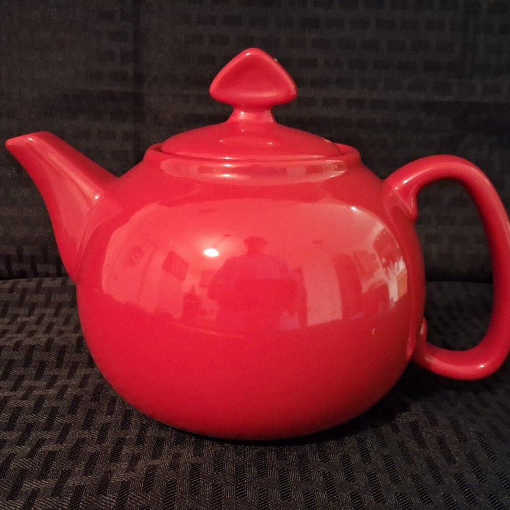 Chantal Red Ceramic Stoneware Brewing Teapot 1 Qt.